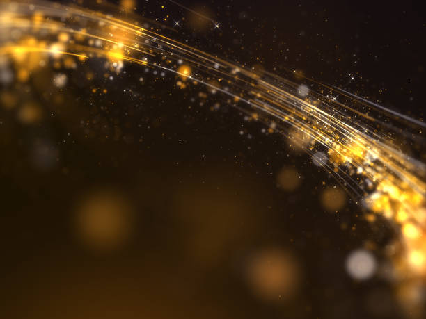 istock Gold awards with particles stripe background 1203968900
