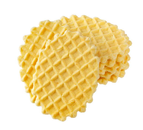 istock Belgian waffles isolated on white background 1203969667