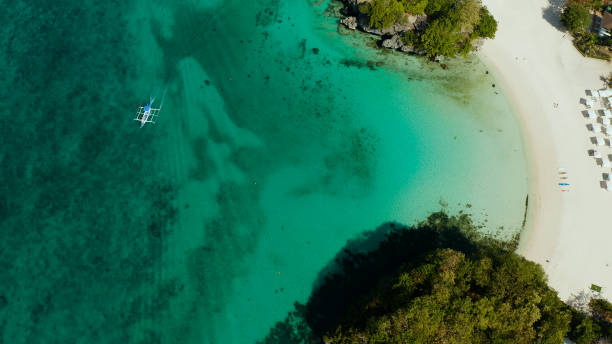 istock Boracay island with white sandy beach, Philippines 1203969696