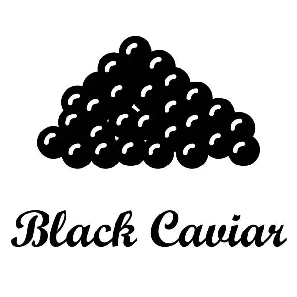 Vector illustration of Black caviar icon