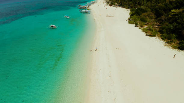 istock Boracay island with white sandy beach, Philippines 1203970491