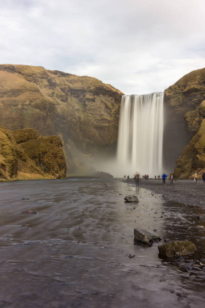 Skógafoss waterfall in the south of Iceland stock photo