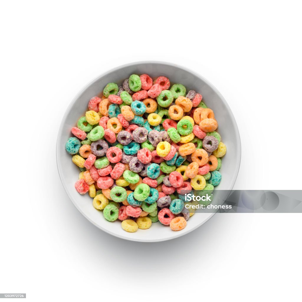 Cereal bowl Full with cereal bowl isolated on white background Breakfast Cereal Stock Photo