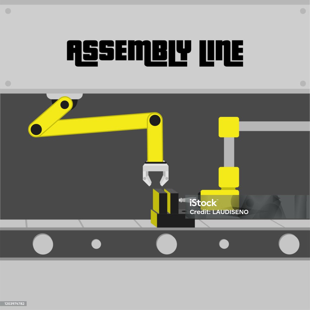 Assembly Line Paper Assembly Line Poster Stock Illustration - Download Image Now ...