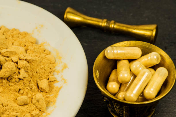 istock Maca, powder and capsules in a closeup 1203976646
