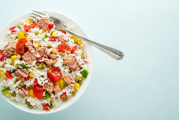 istock rice salad with tuna and vegetables 1203988930