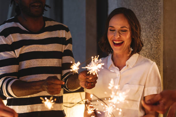 istock Smiling Woman having Fun at Party 1203991820