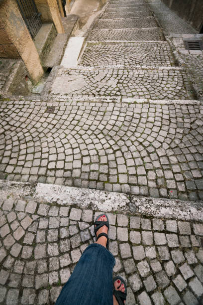 istock Cobblestones in Scanno village 1203992199
