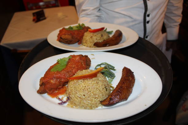 istock Dishes with food in a restaurant 1203995417