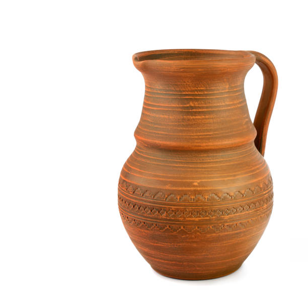 istock Clay jug Isolated on a white background. Retro item. 1203995782