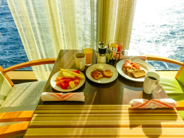 istock Dining Room Buffet aboard the luxury abstract cruise ship 1203997162
