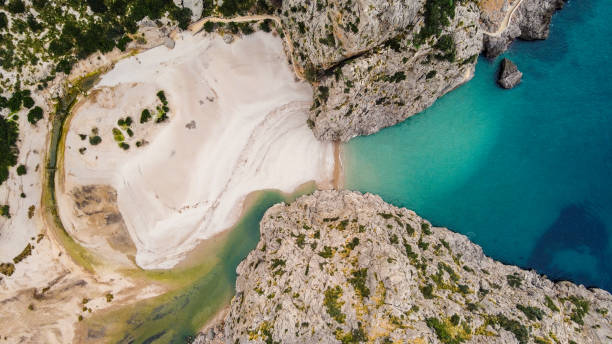 istock Sa Calobra - aerial view 1203998970