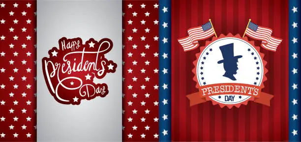 Vector illustration of bundle of presidents day two emblems