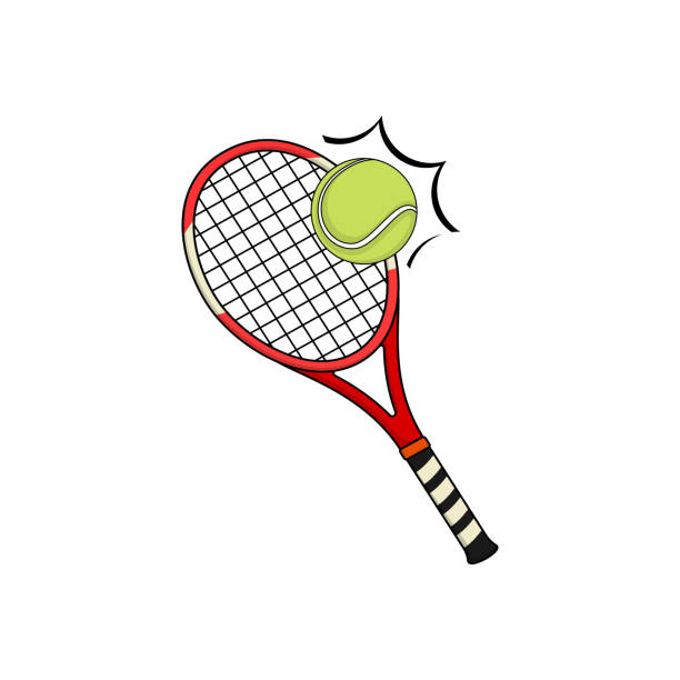 tennisball und tennisschläger vektor illustration - tennis court tennis ball table tennis stock-grafiken, -clipart, -cartoons und -symbole