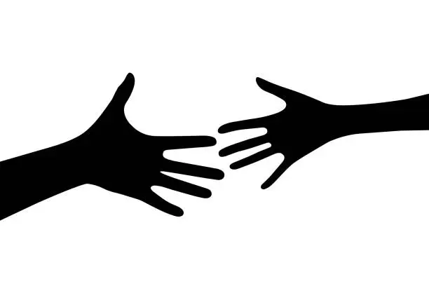 Vector illustration of Two hands on a white background vector.