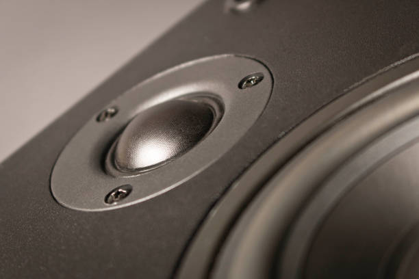 istock Audio speakers. Musical equipment. Close up. Selective focus. 1204009578