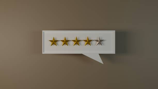 istock 5 golden stars for costumer satisfaction, 3d illustration 1204009802