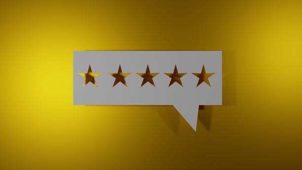 istock 5 golden stars for costumer satisfaction, 3d illustration 1204009824
