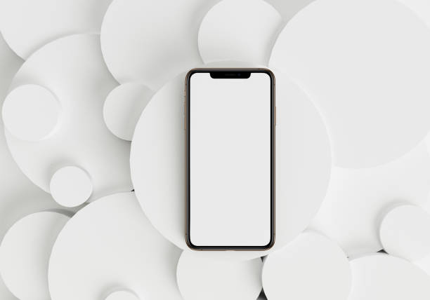 istock 3d render illustration hand holding the white smartphone with full screen and modern frame less design - isolated on white background 1204011409