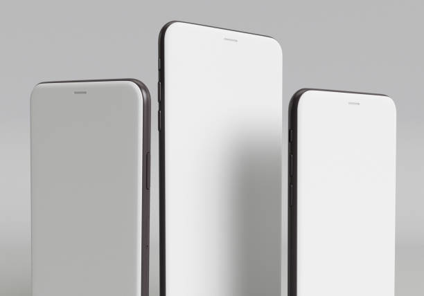istock 3d render illustration hand holding the white smartphone with full screen and modern frame less design - isolated on white background 1204011438