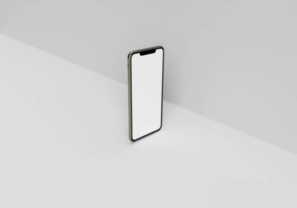 istock 3d render illustration hand holding the white smartphone with full screen and modern frame less design - isolated on white background 1204011446