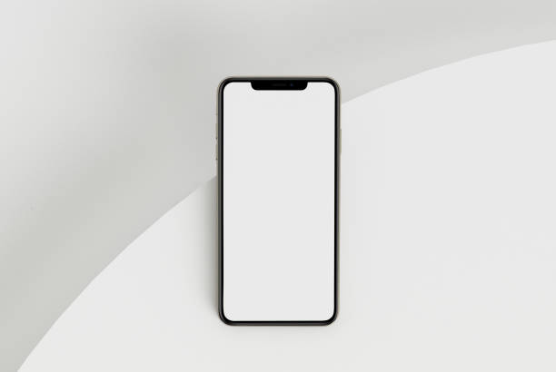 istock 3d render illustration hand holding the white smartphone with full screen and modern frame less design - isolated on white background 1204011461