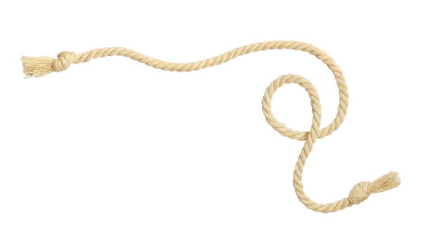 istock Waved beige rope in a corner arrangement 1204015181