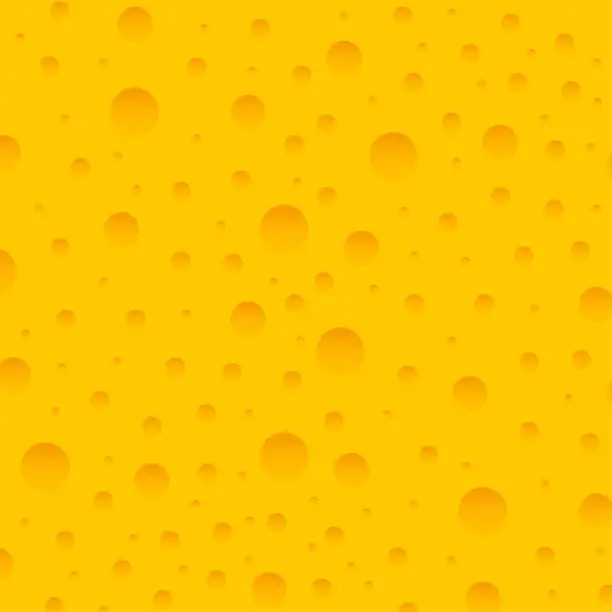 Vector illustration of Seamless cheese texture with large holes. Vector illustration of a useful meal