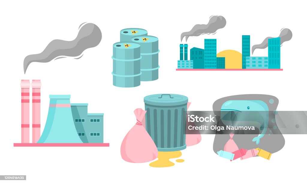 Ilustración de Conjunto De Varios Tipos De Contaminación Industrial Ilustración Vectorial En Estilo De Dibujos Animados Planos y más Vectores Libres de Derechos de Humos - iStock Ilustración de Conjunto De Varios Tipos De Contaminación Industrial Ilustración Vectorial En Estilo De Dibujos Animados Planos y más Vectores Libres de Derechos de Humos - iStock