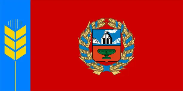 Vector illustration of Flag of Altai Krai in Russian Federation