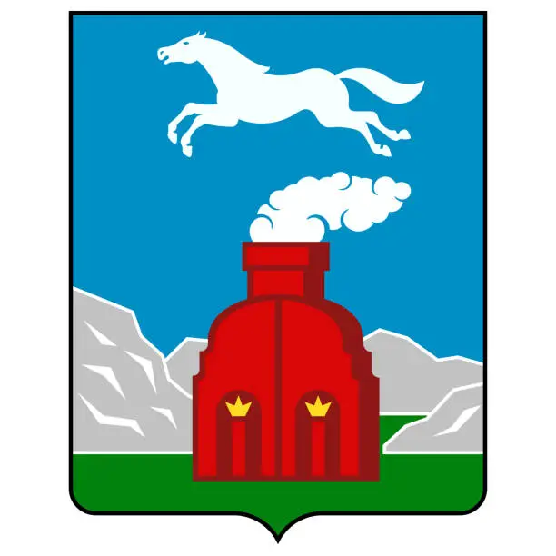 Vector illustration of Coat of arms of Barnaul in Altai Krai of Russian Federation