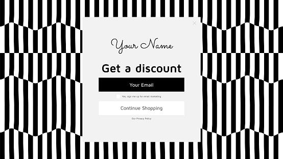 Modern coupon template for web. Universal background with geometric elements for promotion, social media, mobile apps. Discount promo backgrounds with abstract pattern. Email ad newsletter layouts