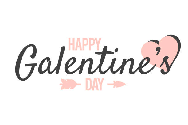 Happy Galentine's Day! Happy Galentine's Day with a heart and arrow dre stock illustrations