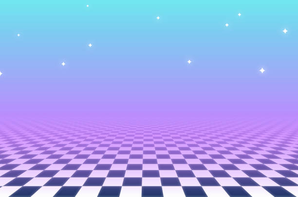 Vaporwave Abstract Checkered Background Vaporwave abstract checkered modern background with space for your copy. 1980 stock illustrations