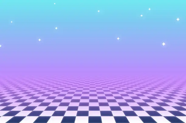 Vector illustration of Vaporwave Abstract Checkered Background