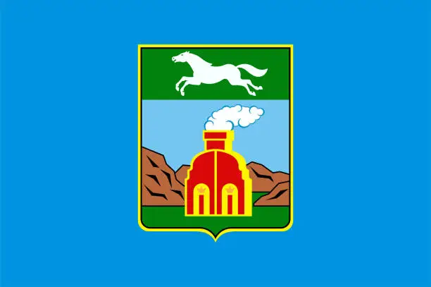 Vector illustration of Flag of Barnaul in Altai Krai of Russian Federation