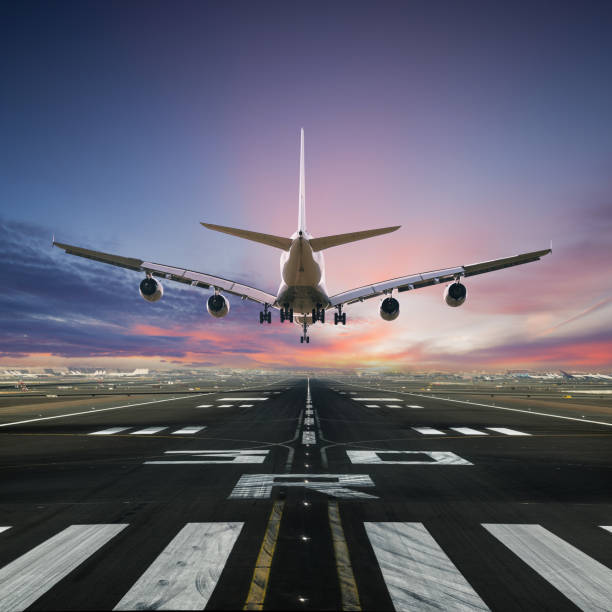 istock Airplane landing at the airport. 1204030775
