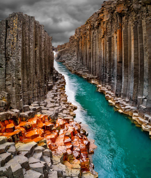 istock Breathtaking view of Studlagil basalt canyon, Iceland. 1204030912