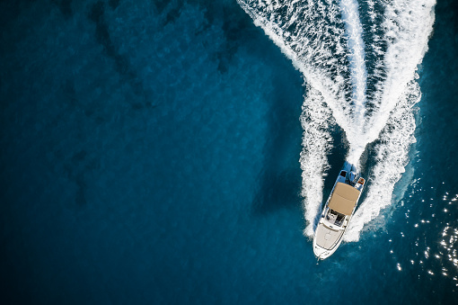 Speed boat in mediterranean sea