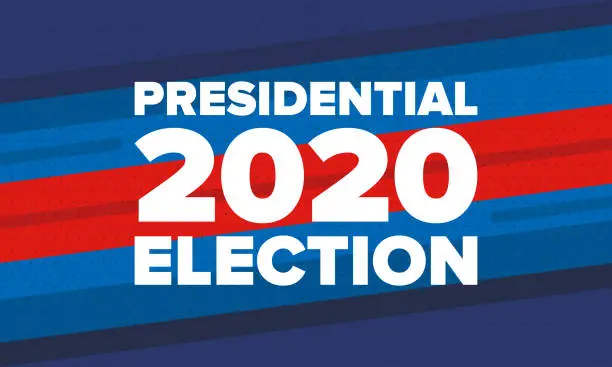 Vector illustration of Presidential Election 2020 in United States. Vote day, November 3. US Election. Patriotic american element. Poster, card, banner and background. Vector illustration