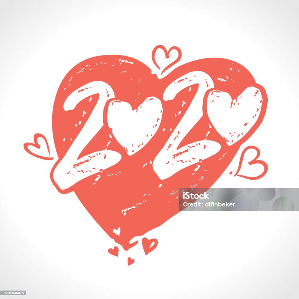 Big Gentle Heart 2020 Happy Valentines Day 2020 Vector ...