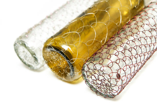 istock The three different wire brushed wine bottles.  The traditional decorative craft. In a white background. 1204038216