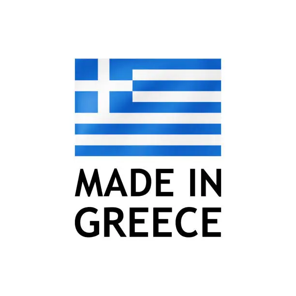 Vector illustration of Vector Tag template with Greek Flag isolated