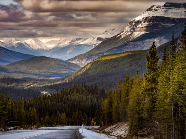 istock highway go through canadian rockies in winter 1204042889