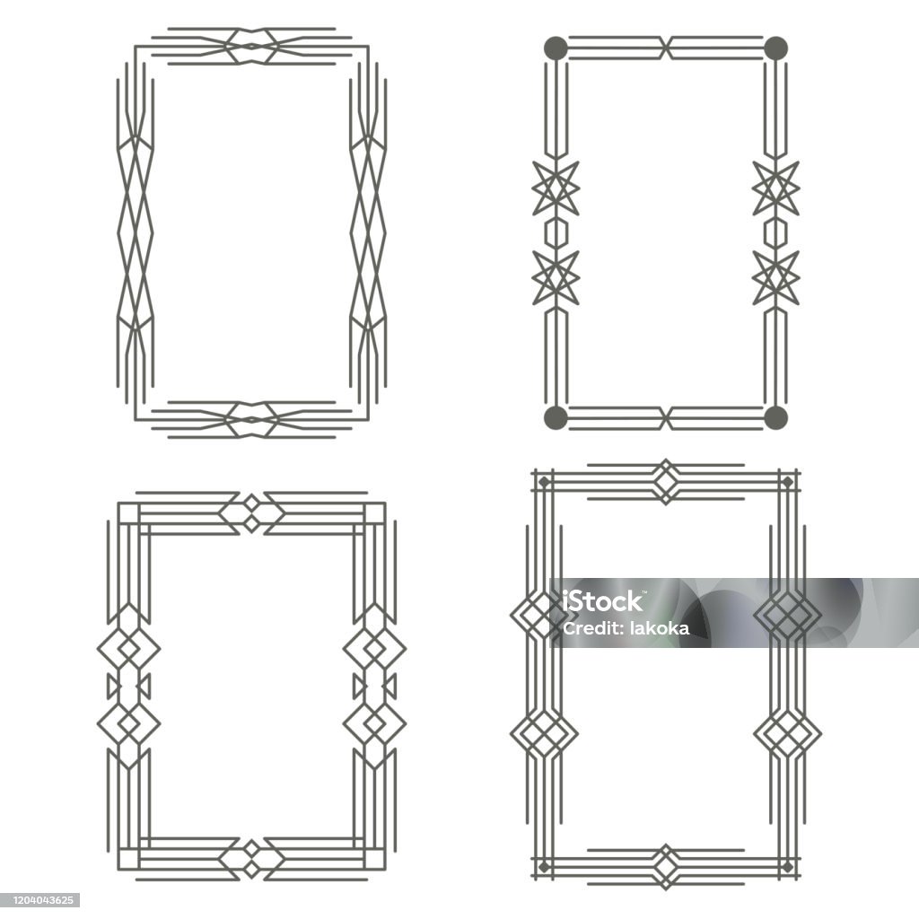 Khung Hình Cổ Điển Art Deco Biên Giới Đồ Họa Vector Hình minh họa ...