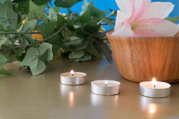 istock Zen spa setting to enhance meditation or therapy and being with in a natural setting 1204043729