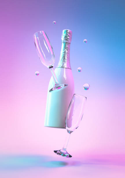 Colorful ultraviolet holographic neon lights. Creative concept
