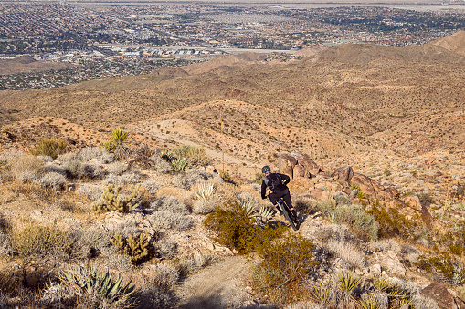A high elevation desert mountain bike ride in Palm Springs, California.