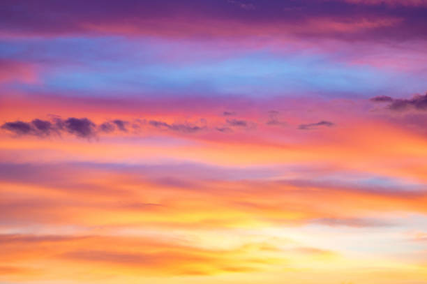 istock Red and yellow clouds in the sunset sky 1204050647