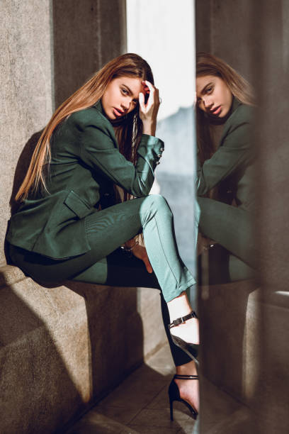 istock Elegant Female Sitting Outside 1204051694